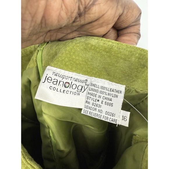 Vintage NWT $299 Newport News 100% Leather Suede Dress Size 8 Y2K 90s Funky - Picture 3 of 4